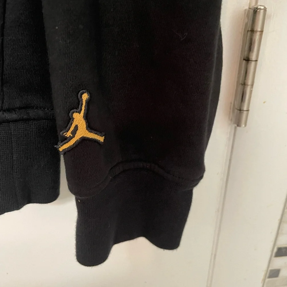 Jordan Jumpman Black Embroidered plaid logo Long Sleeve black Fleece sweatshirt